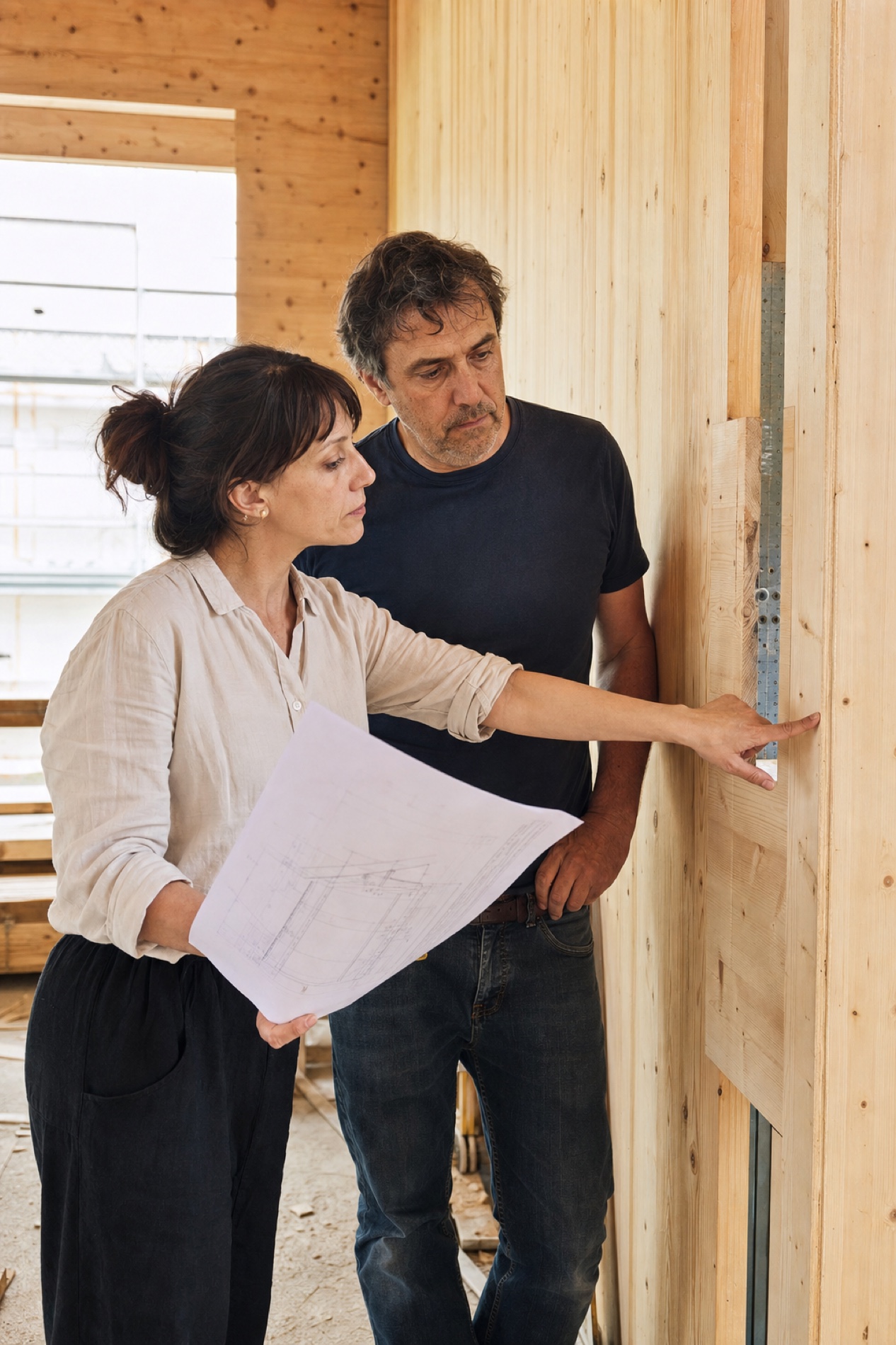 Confronto sul progetto tra cliente e tecnico Aura Legno